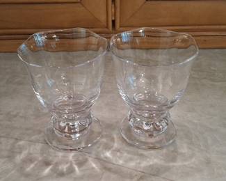 Vintage Clear Glass Pedestal Compote Bowls