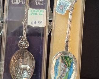 Vintage Souvenir Collector Spoon Pair: Richardson Grove & Lake Louise