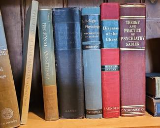 Collection of Vintage Medical Textbooks (Psychiatry, Anesthesia, Physiology, Chest Diseases, Liver Function)