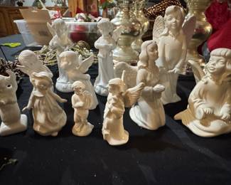 Collection of Vintage Dresden Porcelain Angel Figurines