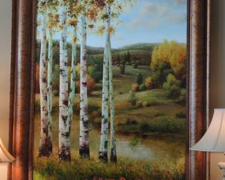 D.S. Kim Landscape Oil Painting - Aspen Trees