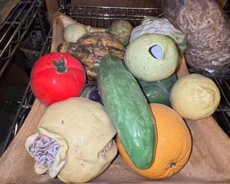 Vintage Ceramic Fruit and Vegetable Decorative Centerpiece Set