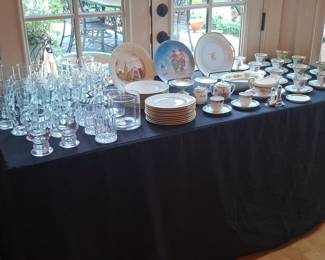 Assorted Vintage Porcelain Tea Set and Glassware Collection