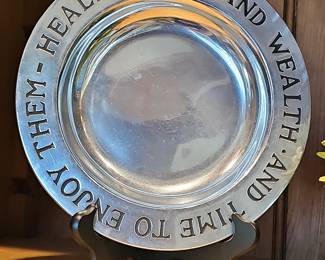 Wilton Armetale 'Health, Love, and Wealth' Toast Plate