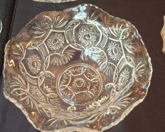 Imperial Glass "Blaze" Pattern Cut Glass Serving Bowl