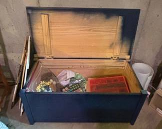 Painted Wooden Storage Chest