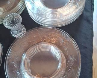 Fostoria Navarre Etched Glass Salad Plates