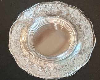 Vintage Fostoria Navarre Etched Crystal Salad Plates