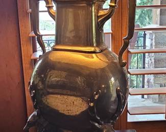 Vintage Chapman Industries Brass Urn Table Lamp with Stag Head Feet