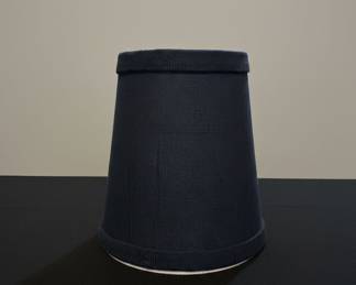 Navy Burlap Shallow Drum Lamp Shade