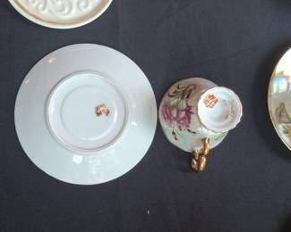Vintage Enesco January Carnation Lusterware Teacup and Saucer