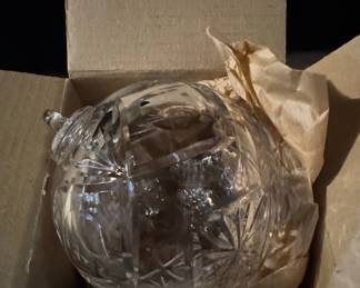 Vintage Bohemian Crystal Rose Bowl by Novosad & Son (Harrachov)