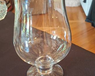 Clear Glass Pedestal Hurricane Vase