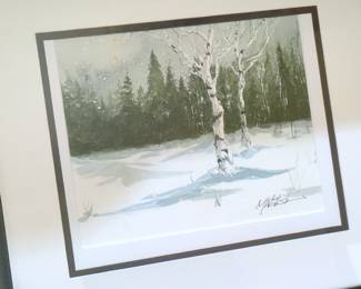 Winter Landscape Watercolor by M. Walsh