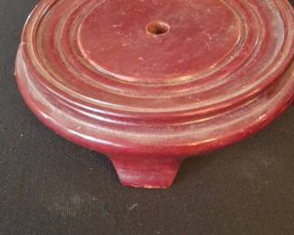 Vintage Chinese Carved Dark Red Wood Display Stand