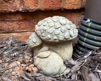 Concrete Mushroom and Snail Garden Statue