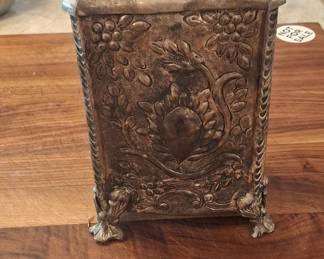 Victorian-Style Silver-Plated Repoussé Tea Caddy