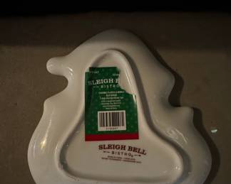 Sleigh Bell Bistro Santa Face Ceramic Dish