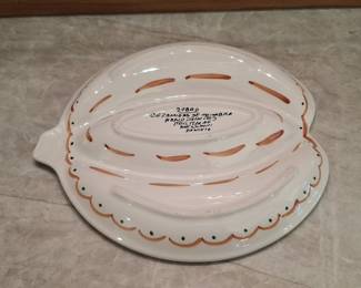 Ceramicas de Coimbra Hand-Painted Divided Serving Dish