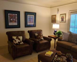 Pair of Leather Club Chairs