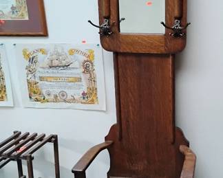 antique hall tree