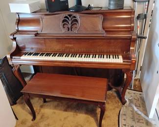 ca 1937 Kimnall Consolette studio upright piano. These are bigger than a console but smaller than an upright.