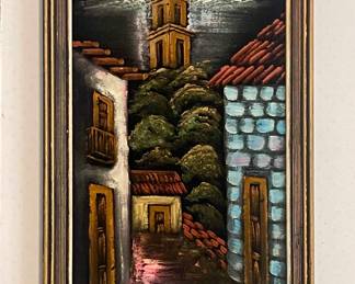 VINTAGE SPANISH STYLE PAINTING ON VELOUR