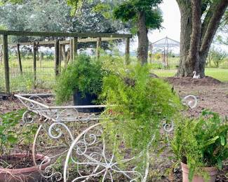 VINTAGE WROUGHT IRON PLANT CART-HAVE 3, PLANTS