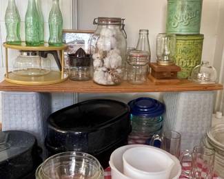 GLASSWARE, OLD COKE BOTTLES