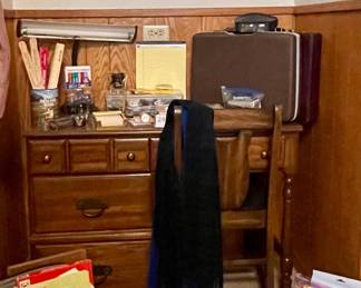 VINTAGE DESK, OFFICE SUPPLIES