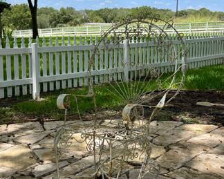 VINTAGE VICTORIAN WROUGHT IRON ROCKER