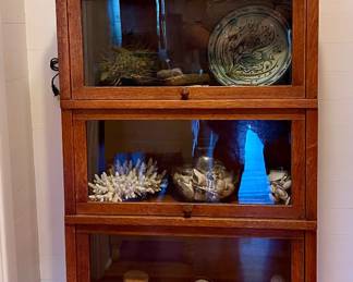 ANTIQUE GLOBE-WERNICKE 3 STACK LAWYERS BOOKCASE