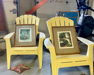 LAWN CHAIRS, FRAMED PRINTS