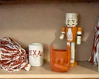 TEXAS LONGHORN NUTCRACKER, POMPOMS, LONGHORN ORNAMENT