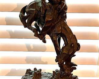 VINTAGE FREDERIC REMINGTON SADDLE BRONC STATUE