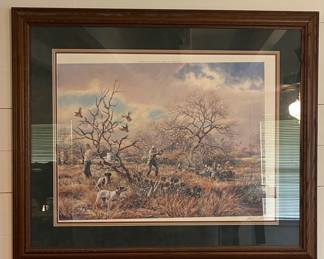 HERB BOOTH SIGNED NUMBERED FRAMED HUNTING PRINT