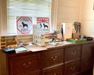 VINTAGE OFFICE CREDENZA , OFFICE SUPPLIES