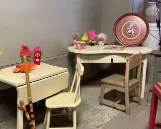 VINTAGE KID’S FURNITURE, VINTAGE TROLL DOLLS