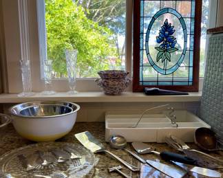 BLUEBONNET FRAMED STAINED GLASS