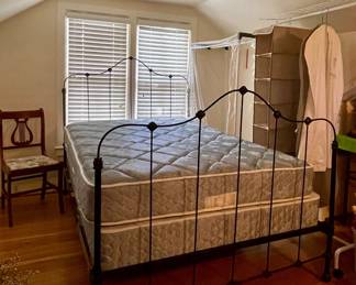ANTIQUE FULL IRON BED AND MATTRESS