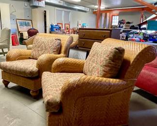 MCM WICKER HENRY LINK HAND-CRAFTED MATCHING CHAIRS BY LEXINGTON FURNITURE IND.