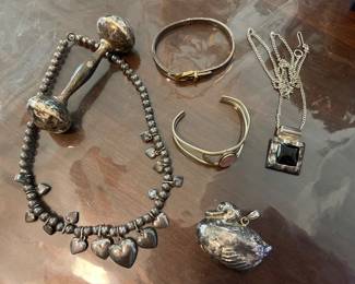 VINTAGE STERLING SILVER INCLUDING BABY RATTLE