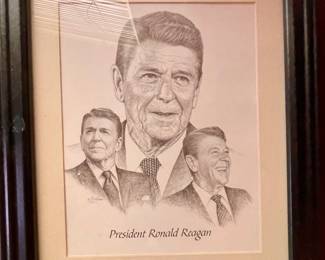 FRAMED RONALD REAGAN PRINT