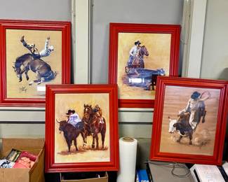 FRAMED SIGNED RODEO PRINTS BY CAROLYN CHENEY