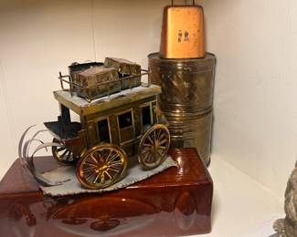 Vintage metal Stagecoach decor
