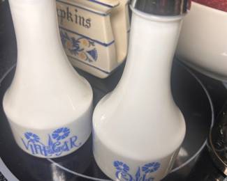 Vintage Gemco Delft Flower Cruets