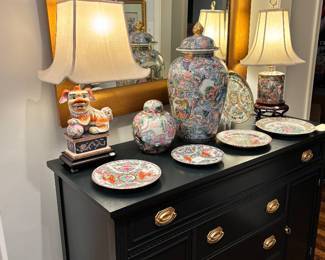 Chinoiserie Plates, Ginger Jars, Lamps