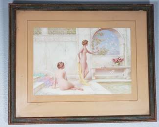 Lot 460  Vintage Henry Ryland nude print