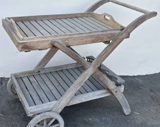 Lot 253  Vintage Kingsley Bate teak bar cart