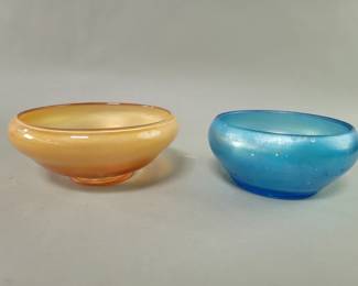 Lot 393  Pair of carnival glass bowls